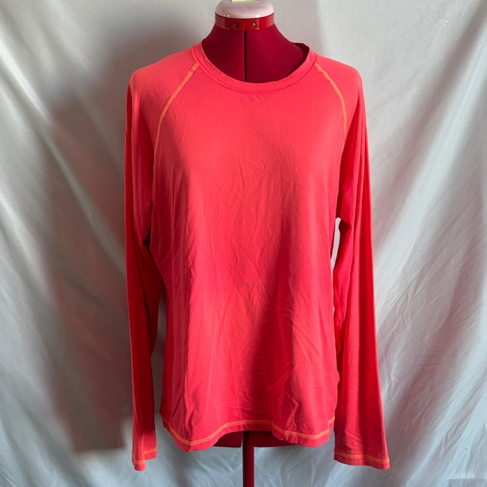 J. Crew Coral Sun Shirt Long Sleeve Tee
